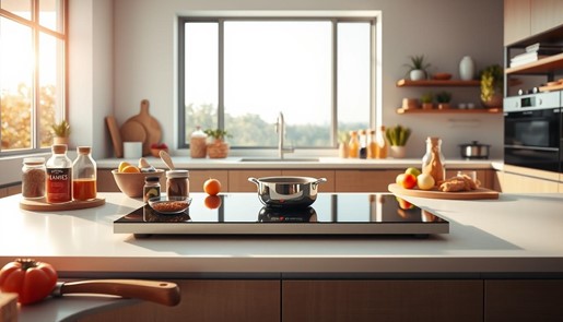 modern kitchen using induction